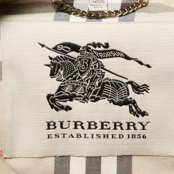 Pre Owned Burberry Beige Gabardine Belted Mid-Length Trench Coat M