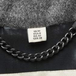 Pre Owned Burberry Grey Wool Belted Flared Trench Coat M