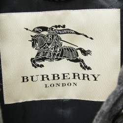 Pre Owned Burberry Grey Wool Belted Flared Trench Coat M