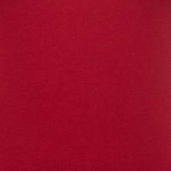 Burberry Brit Red Cotton Check Detail Crew Neck Long Sleeve T-Shirt XS