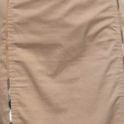 Pre Owned Burberry Beige Cotton Knee-Length Skirt S