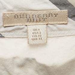 Pre Owned Burberry Multicolor Checked Patterned Cotton Belted Mini Dress XS