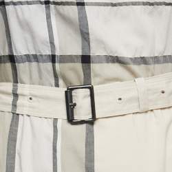 Pre Owned Burberry Multicolor Checked Patterned Cotton Belted Mini Dress XS