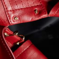 Pre Owned Burberry Burgundy Leather Belted Trench Coat S