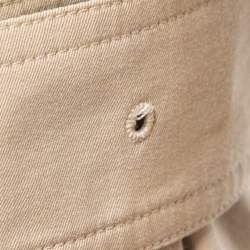 Pre Owned Burberry Beige Cotton Double Breasted Belted Trench Coat M