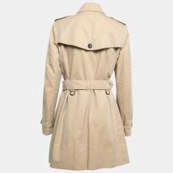 Pre Owned Burberry Beige Cotton Double Breasted Belted Trench Coat M