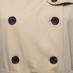 Pre Owned Burberry Beige Cotton Double Breasted Belted Trench Coat M