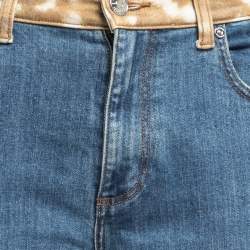Burberry Blue Denim Animal Print Waist Detail Jeans M Waist 28"