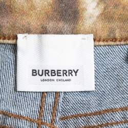 Burberry Blue Denim Animal Print Waist Detail Jeans M Waist 28"