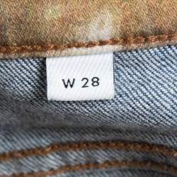 Burberry Blue Denim Animal Print Waist Detail Jeans M Waist 28"