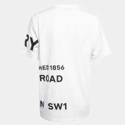 Pre Owned Burberry White Horseferry Print Crew Neck Half Sleeve T-Shirt S
