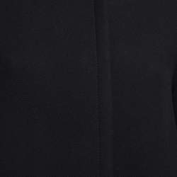 Pre Owned Burberry Black Wool Round Neck Coat XS