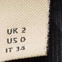 Pre Owned Burberry Black Wool Round Neck Coat XS