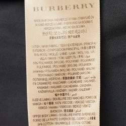 Pre Owned Burberry Black Wool Round Neck Coat XS