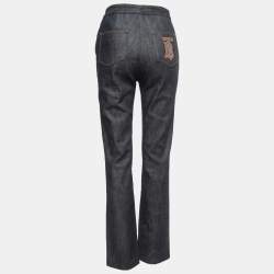 Pre Owned Burberry Dark Blue Denim High Waist Jeans S Waist 26"