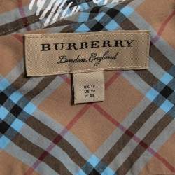 Pre Owned Burberry Dark Beige Scribbled Check Cotton Long Sleeve Shirt M
