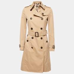 Burberry Beige Cotton Belted Trench Coat XS