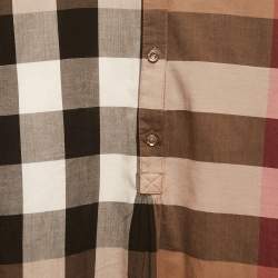 Burberry Brown Checked Cotton Belted Shirt Dress M