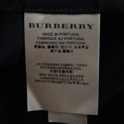 Pre Owned Burberry Black Wool Straight Leg Trousers S