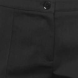 Pre Owned Burberry Black Wool Straight Leg Trousers S