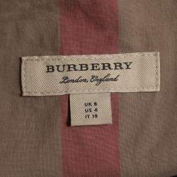 مملوكة مسبقًا Burberry Beige Check Printed Cotton Belted Kelsy Chemisier Dress S