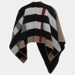 Burberry Multicolour Checkered Wool & Cashmere Poncho (ONE SIZE)