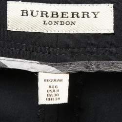 Pre Owned Burberry Black Crepe Trousers S 
