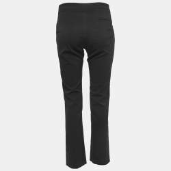 Pre Owned Burberry Black Crepe Trousers S 