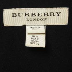 Pre Owned Burberry Black/Navy Blue Crepe V-Neck Short Dress XS