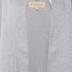 Pre Owned Burberry Grey Cotton Knit Cape Jacket L