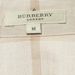 Pre Owned Burberry Brown Plaid Cotton Button Front Sleeveless Shirt M