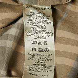 Pre Owned Burberry Brown Striped Cotton Button Front Half Sleeve Shirt M