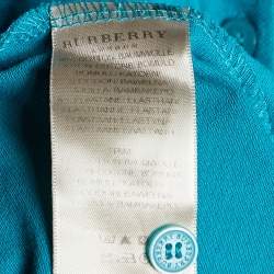 Pre Owned Burberry Green Cotton Pique Polo T-Shirt L