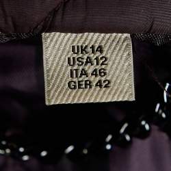 Pre Owned Burberry Burgundy Quilted Belted Long Jacket L