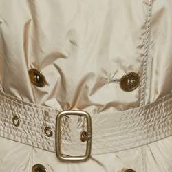 Pre Owned Burberry Beige Polyester Belted Trench Coat M