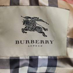 Pre Owned Burberry Beige Polyester Belted Trench Coat M