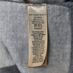 Burberry Grey Check Wool Reversible Cape One Size