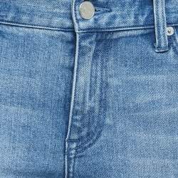 Pre Owned Burberry Blue Washed Denim Slim Crop Jeans S Waist 27"