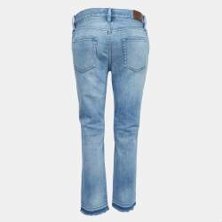 Pre Owned Burberry Blue Washed Denim Slim Crop Jeans S Waist 27"