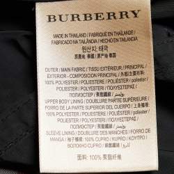 Burberry Black Polyester Belted Double Breasted Trench Coat XS
