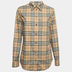 Burberry Brown Vintage Check Cotton button Front Shirt M