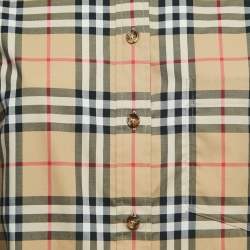 Burberry Brown Vintage Check Cotton button Front Shirt M