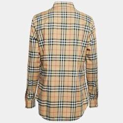 Burberry Brown Vintage Check Cotton button Front Shirt M