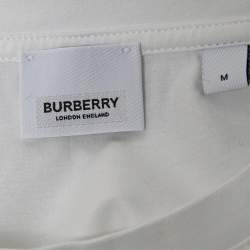 Burberry White Horseferry Print Half Sleeve T-Shirt M