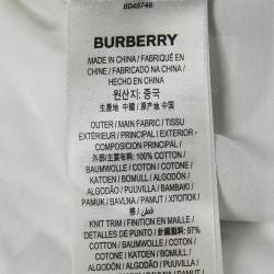 Burberry White Horseferry Print Half Sleeve T-Shirt M