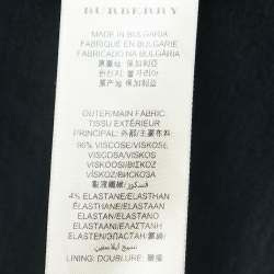 مملوكة مسبقًا Burberry Black Jersey Knit Ruched V-Neck Top S