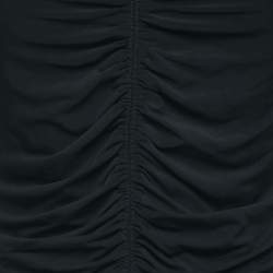 مملوكة مسبقًا Burberry Black Jersey Knit Ruched V-Neck Top S