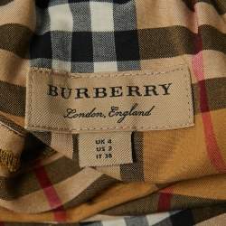 Pre Owned Burberry Beige Vintage Checked Cotton Shorts XS