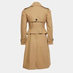 Burberry Beige Gabardine Double Breasted Trench Coat S