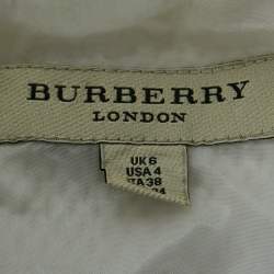 Pre Owned Burberry Off White Knit Flared Short Dress S